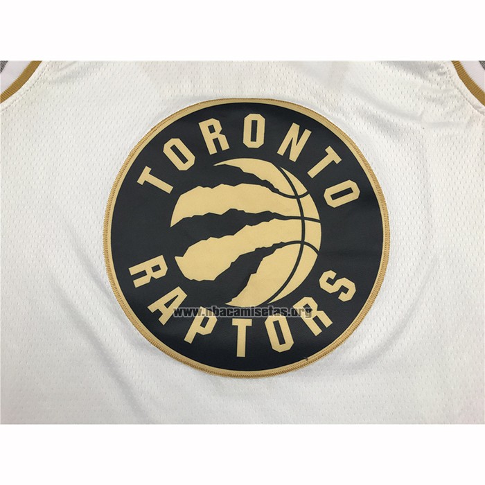 Camiseta Golden Edition Toronto Raptors Kyle Lowry NO 7 Blanco